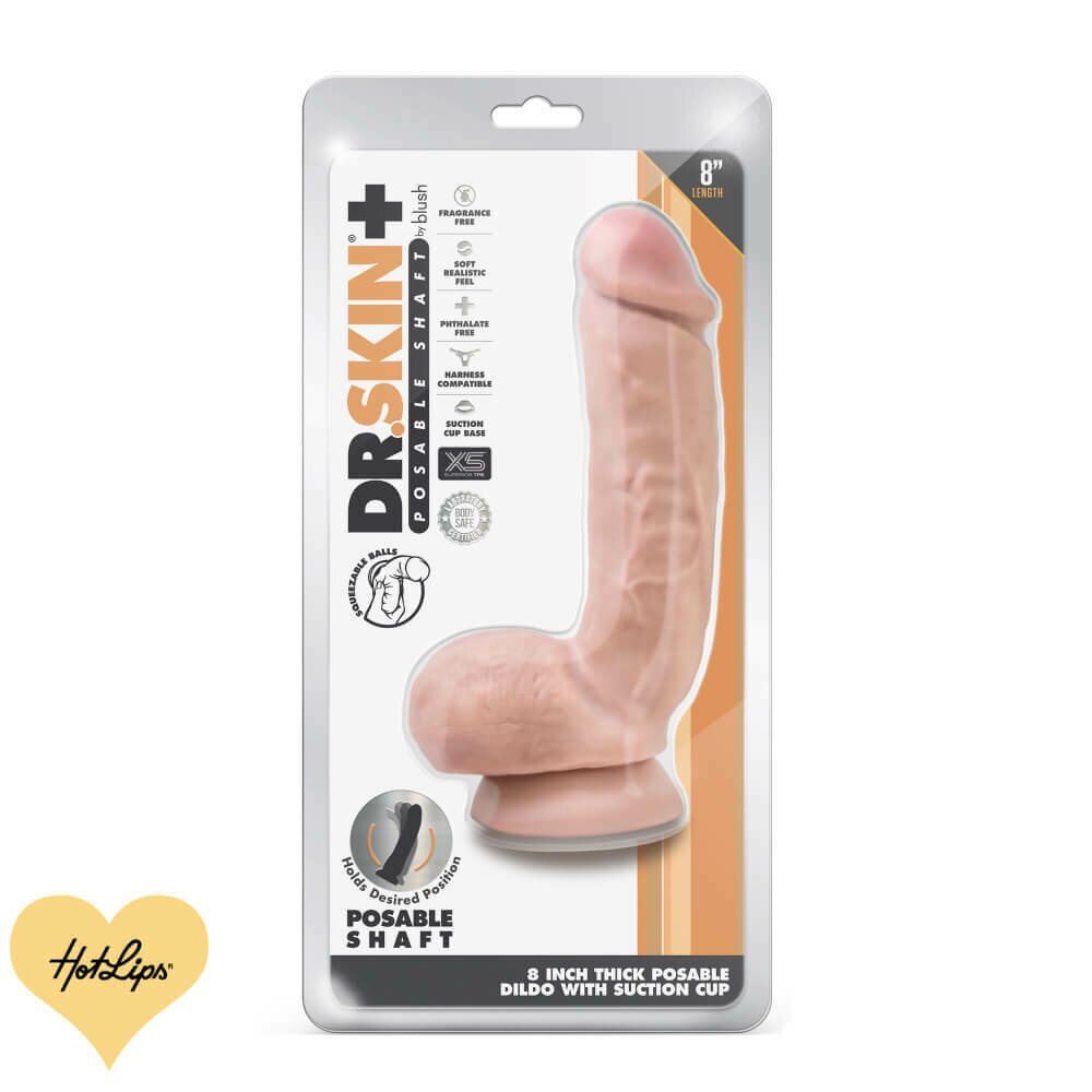 Blush Novelties Dr Skin Plus Dildo Tuumaa Vaalea Dildot Imukupilla