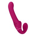 Vive Ai - Triple Action Silicone Dual Vibrating & Air Wave Title Strapless Strap On Pinkki