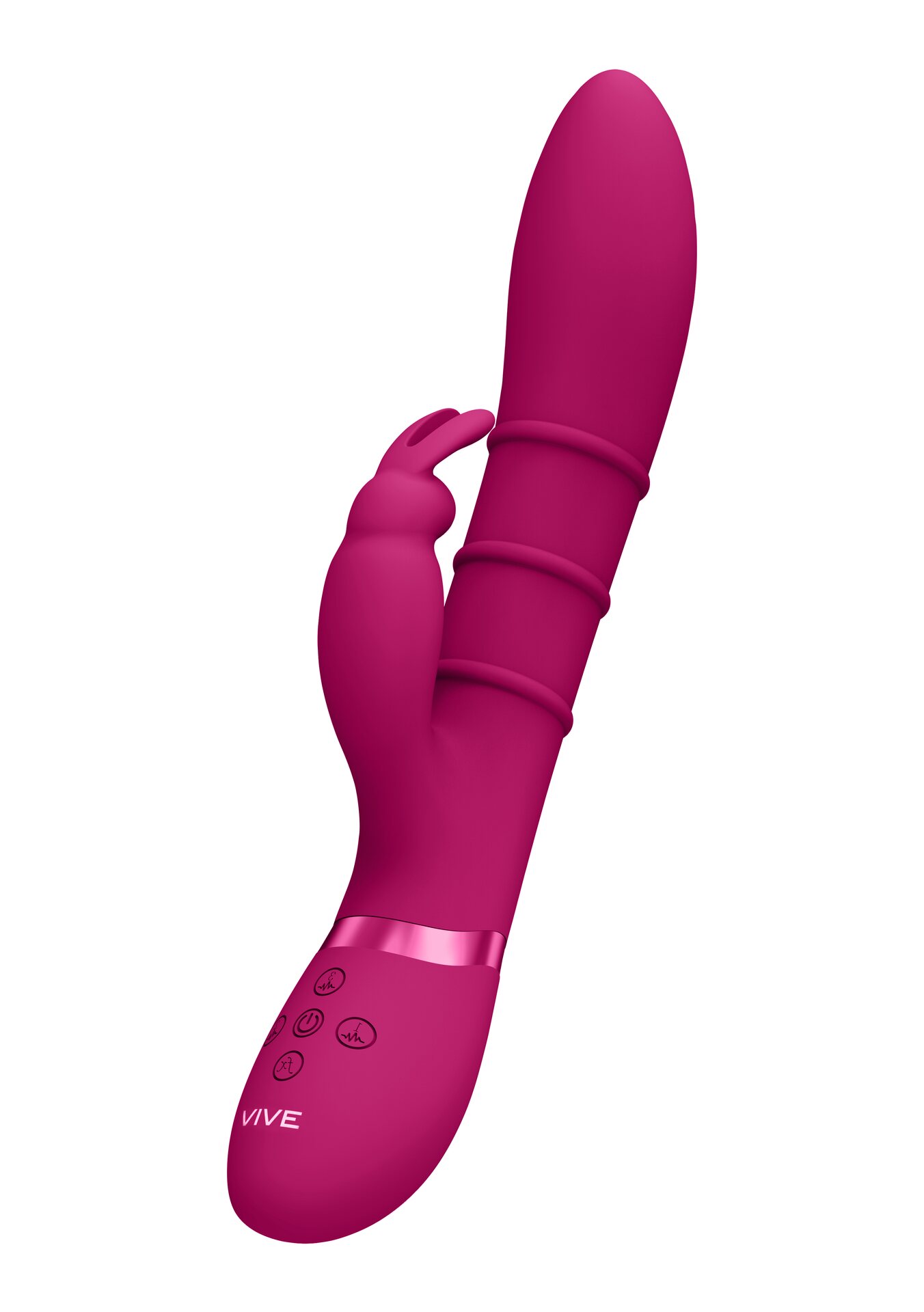 Vive Sora - Triple Action Silicone Up & Down Stimulating Rings Vibrator Pinkki