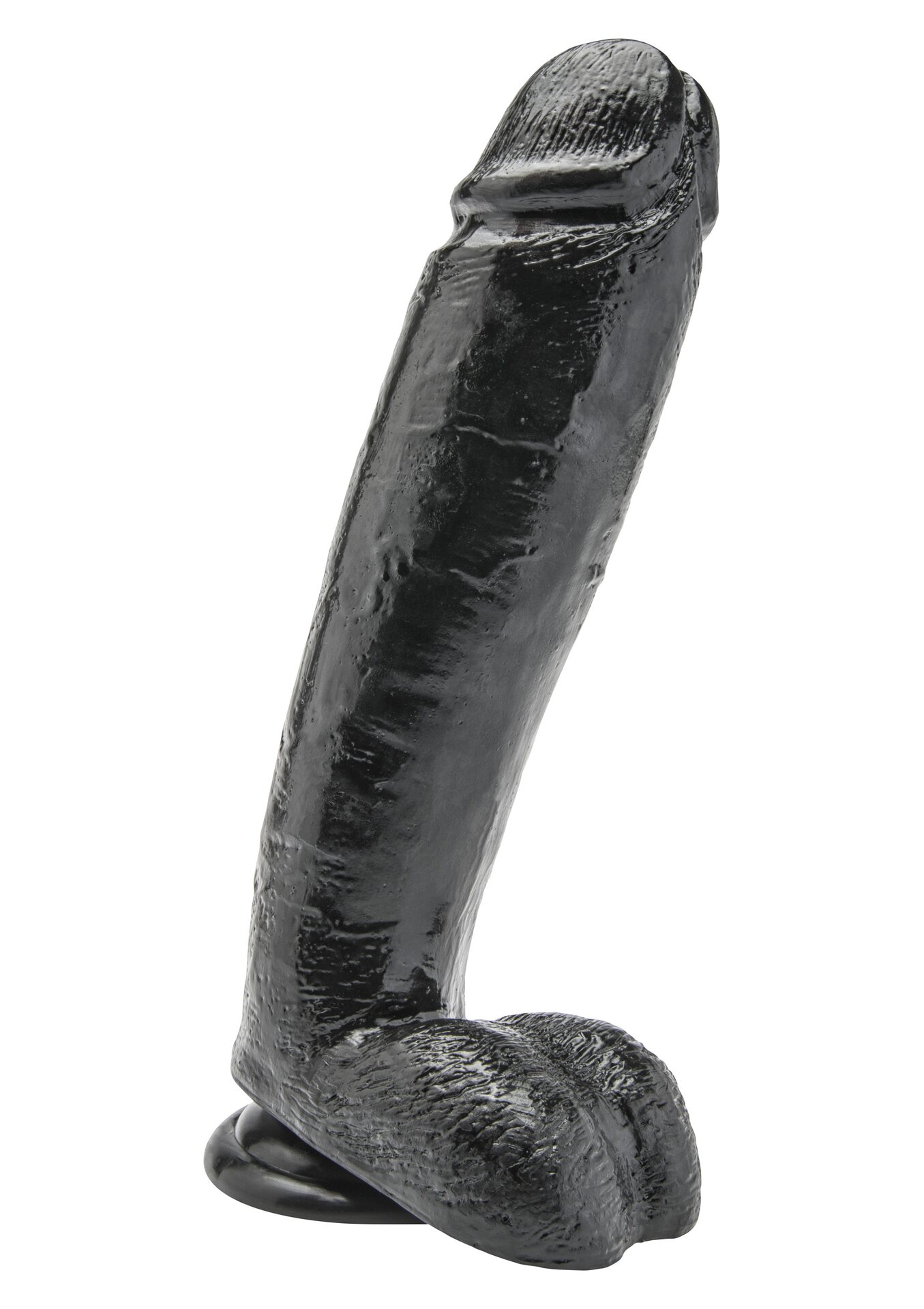 Toy Joy Get Real Extreme XL – realistinen dildo imukupilla 25,5 cm, kiveksillä Musta