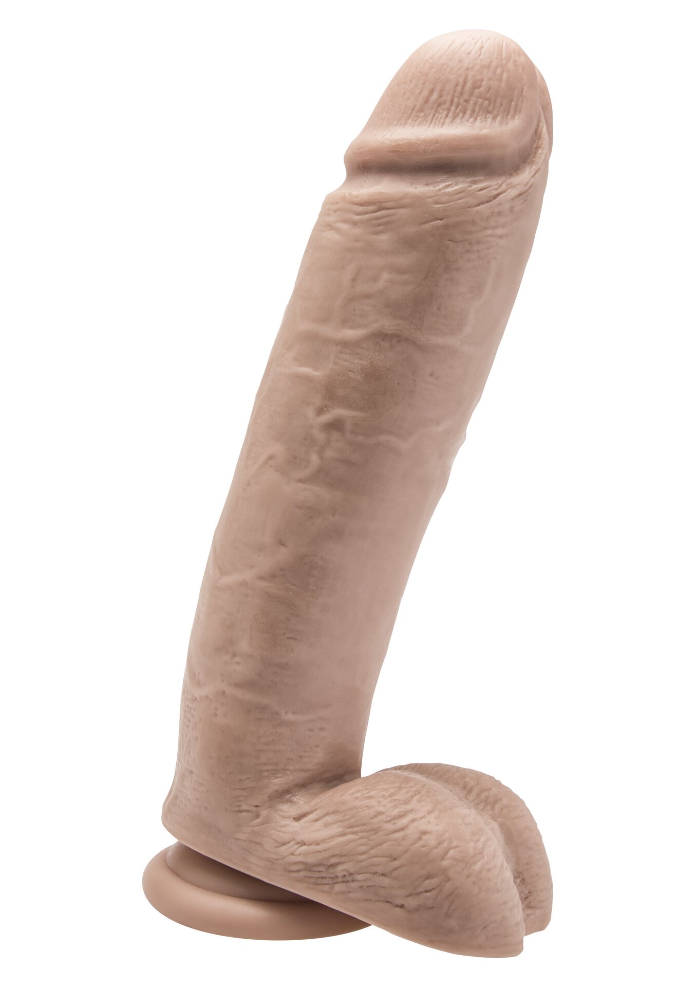Toy Joy Get Real Extreme XL – realistinen dildo imukupilla 25,5 cm, kiveksillä Vaalea