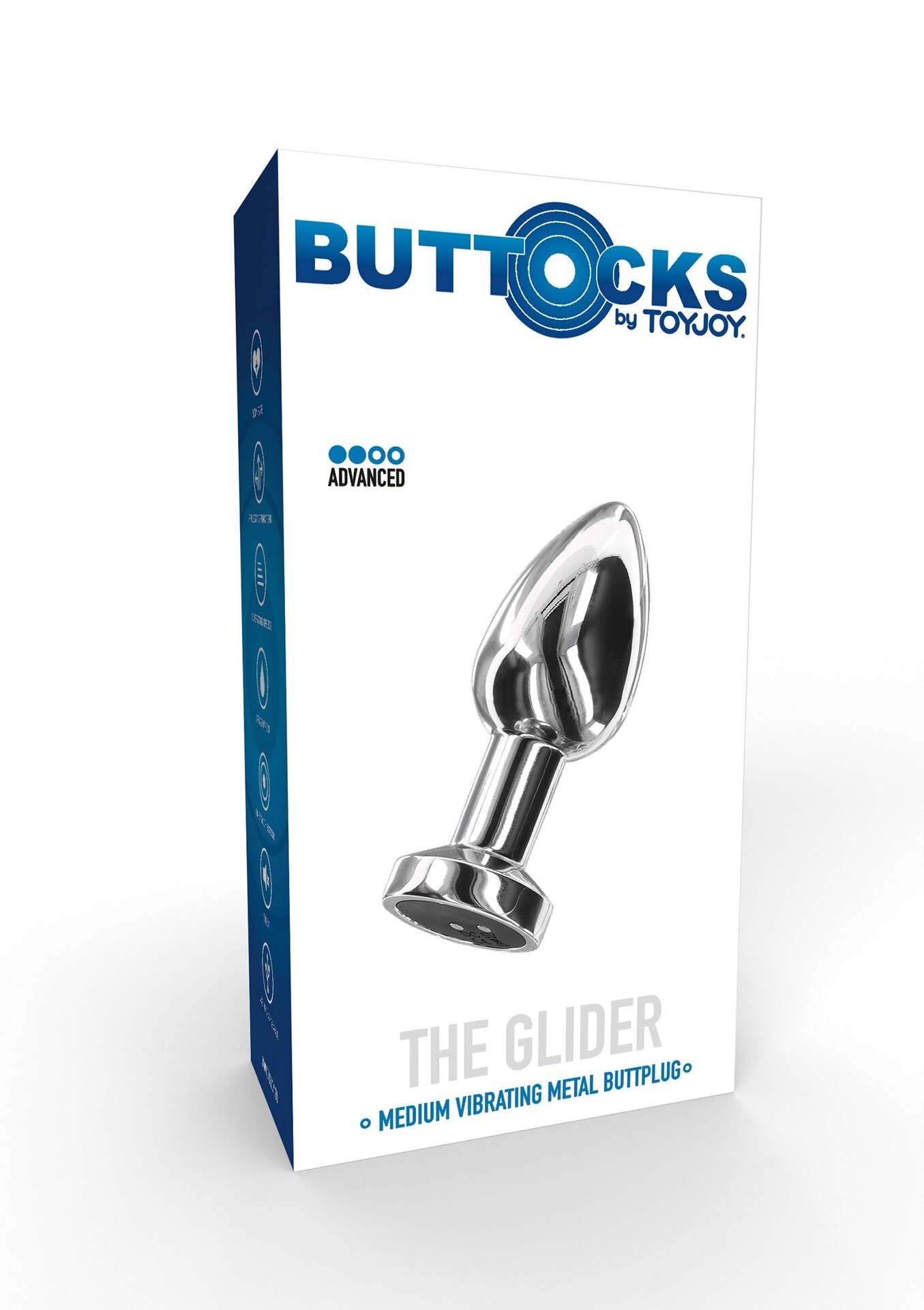 Toy Joy The Glider – Vibrating Metal Anal Plug (S/M/L) Medium
