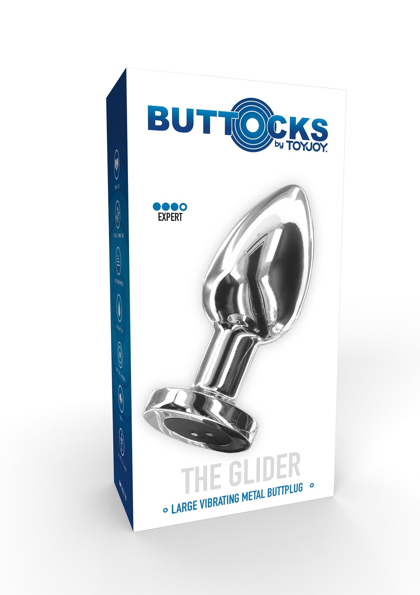 Toy Joy The Glider – Vibrating Metal Anal Plug (S/M/L) Large