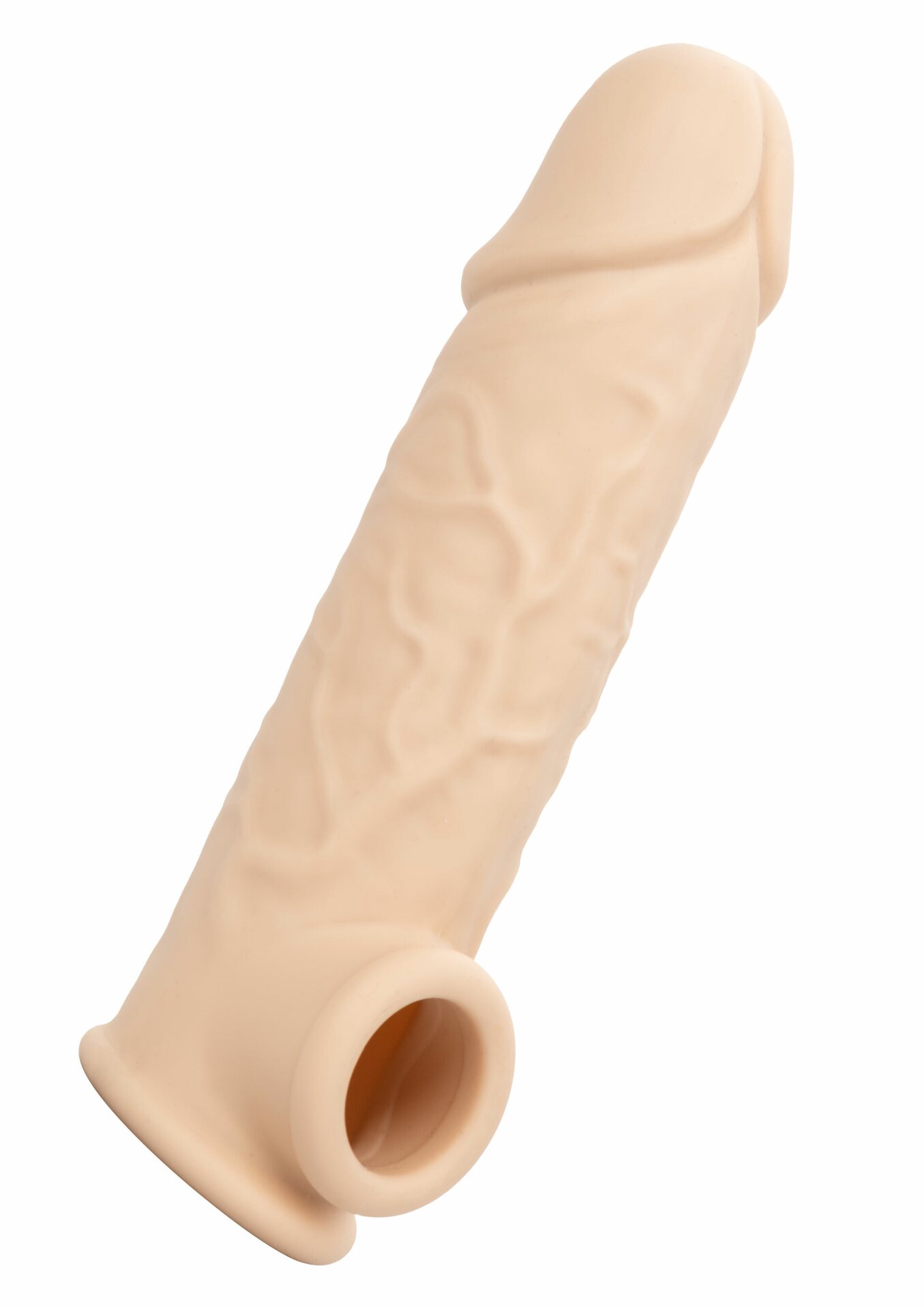 CalExotics Performance Maxx Penisjatke 7” – Ontto Silikoninen Jatke +5 cm & Kivesremmi Vaalea