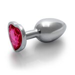 Ouch Heart Gem Metallinen Anaalitappi silver S