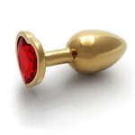 Ouch Heart Gem Metallinen Anaalitappi gold S