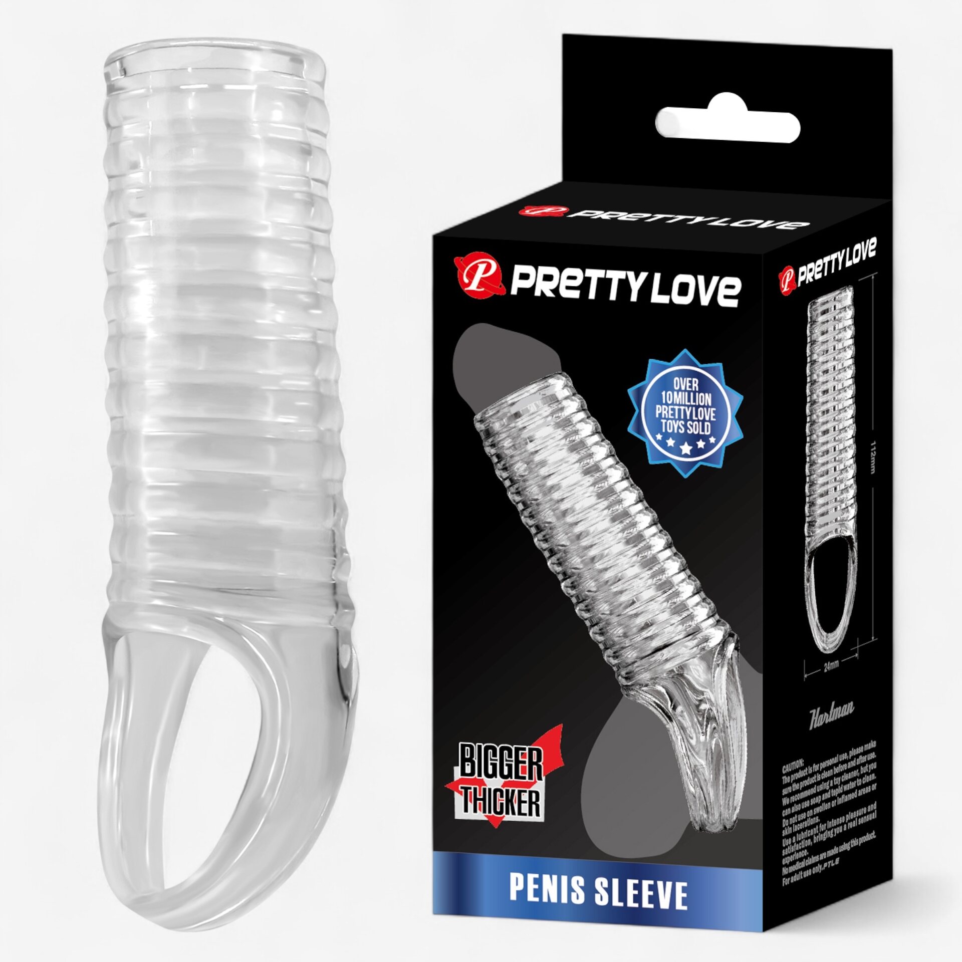 Pretty Love Thick Sleeve – Penis Sleeve for Harder & Thicker Erections Clear