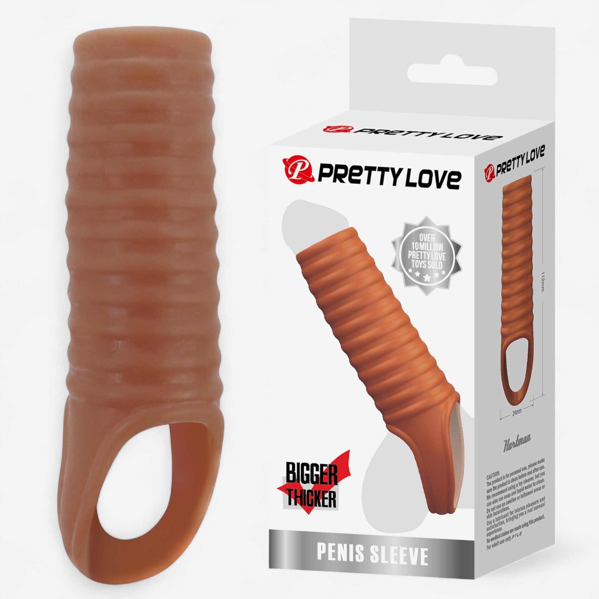 Pretty Love Thick Sleeve – Penis Sleeve for Harder & Thicker Erections Light beige