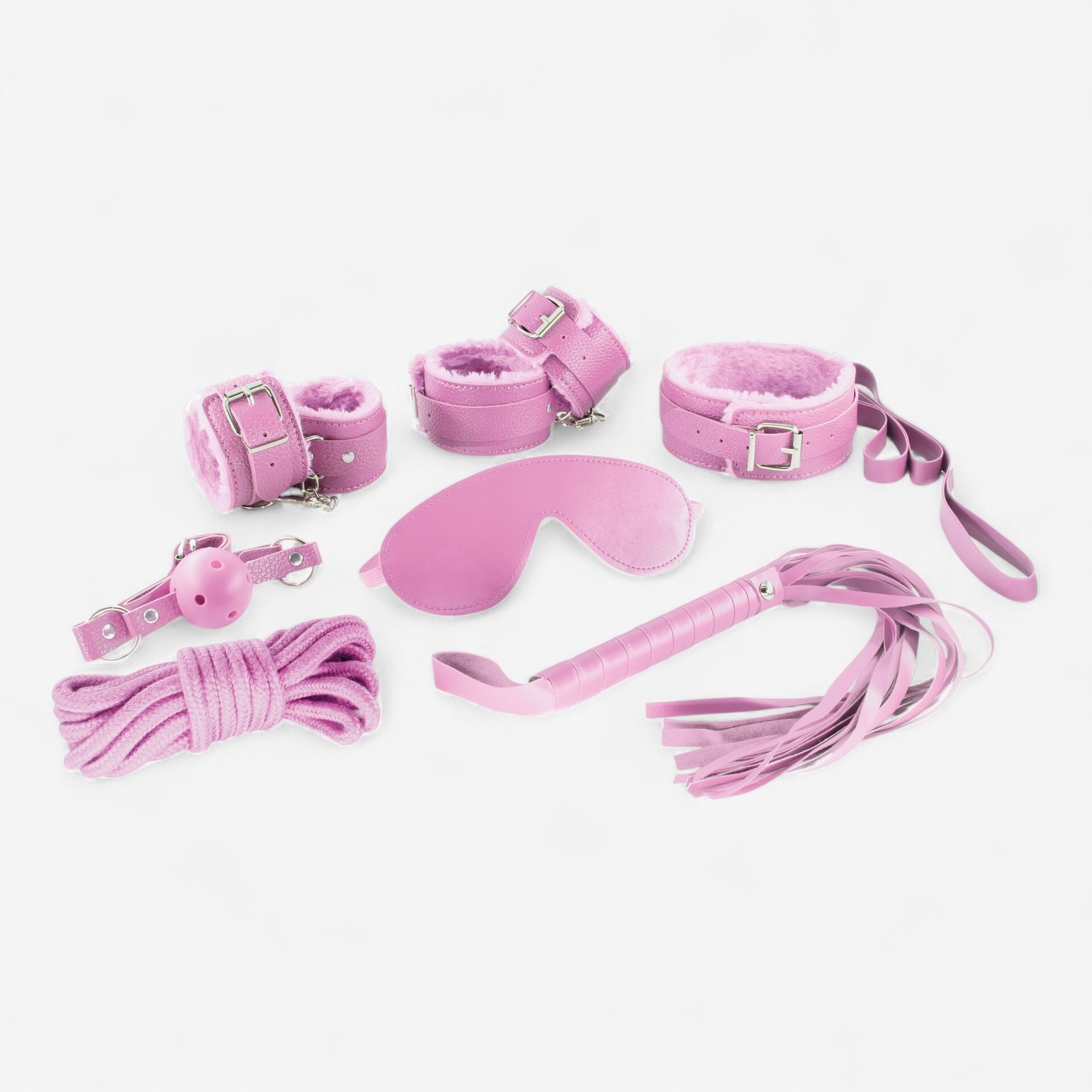 Crushious Dungeons & Maidens – 8-Osainen Pehmustettu BDSM Aloitussetti Pinkki