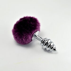 Lovetoy Spiral Pompon Metal Plug, pourpre