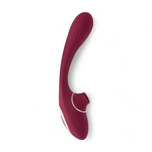 S Pleasures Premium Dual Suction Vibrator, red