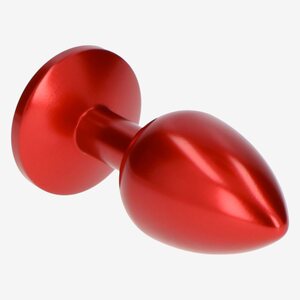 Shiny Metallic Anal Plug, piros