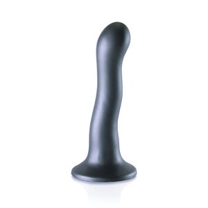 Ouch Smooth Silicone Curvy G-Spot Dildo, グレー