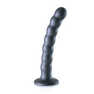Ouch Beaded Silicone G-Spot Dildo 16.5 cm, グレー