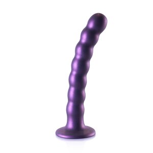 Ouch Beaded Silicone G-Spot Dildo 16.5 cm, パープル