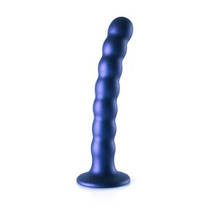 Ouch Beaded Silicone G-Spot Dildo 16.5 cm, blauw