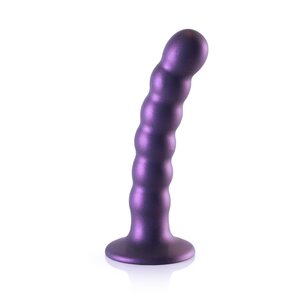 Ouch Beaded Silicone G-Spot Dildo 13 厘米, 紫色
