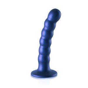 Ouch Beaded Silicone G-Spot Dildo 13 cm, modrá