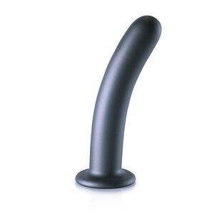 Ouch Smooth Silicone G-Spot Dildo 17 厘米, 灰色