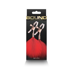 NS Novelties Bound Nipple clamps, red