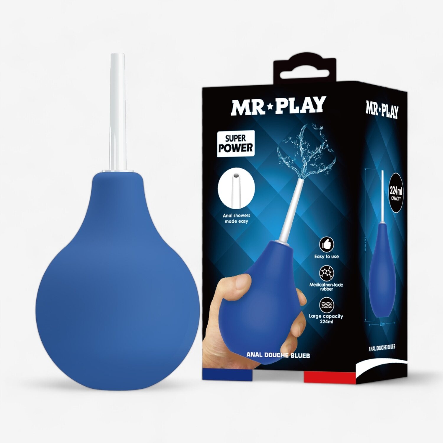 Anaalisuihku Pehmeällä Suuttimella – 224 ml Sininen