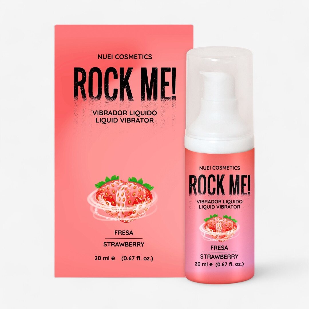 Nuei Cosmetics Rock Me! Nestemäinen Vibraattori – Kiihotusgeeli 20 ml (Minttu / Mansikka / Cookies & Cream) Mansikka