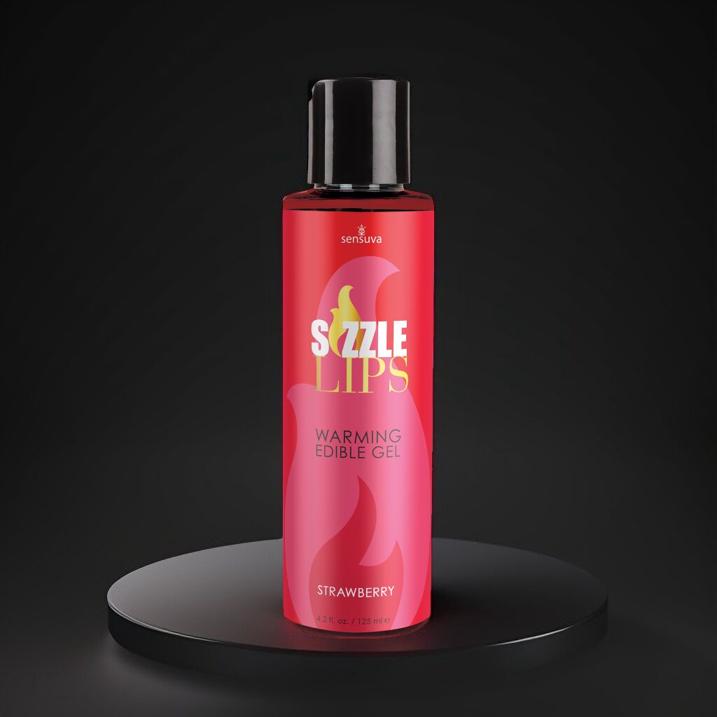 Sensuva Sizzle Lips Lämmittävä Hierontageeli 125 ml Strawberry