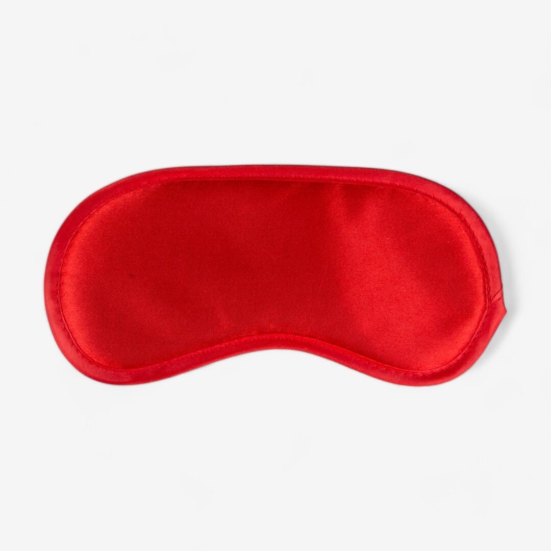Easy Toys Black Satin Eye Mask Röd