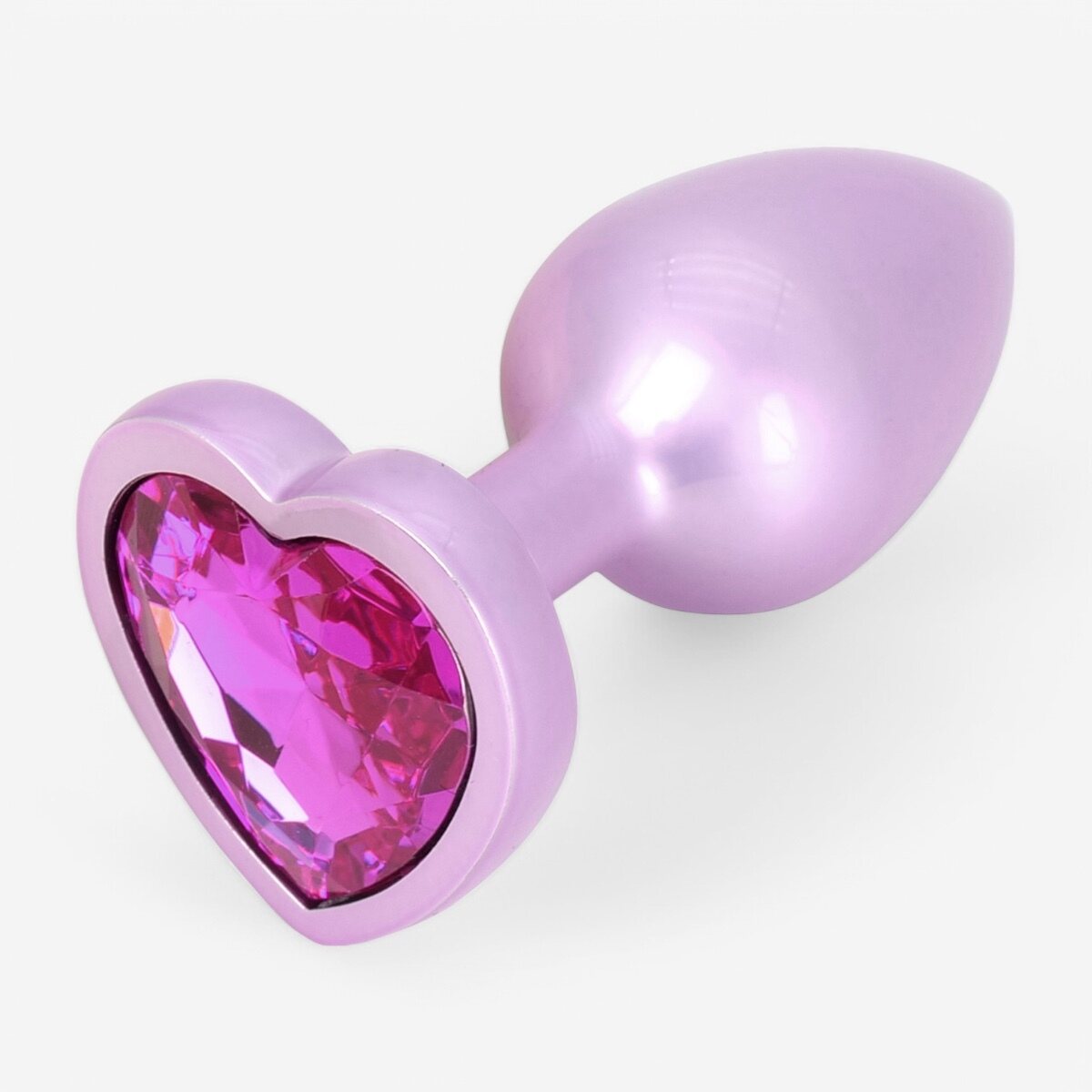 Toy Joy Sydänjalokivi – metallinen anaalitappi, pieni 7 cm (Ø 2,6 cm) Pinkki