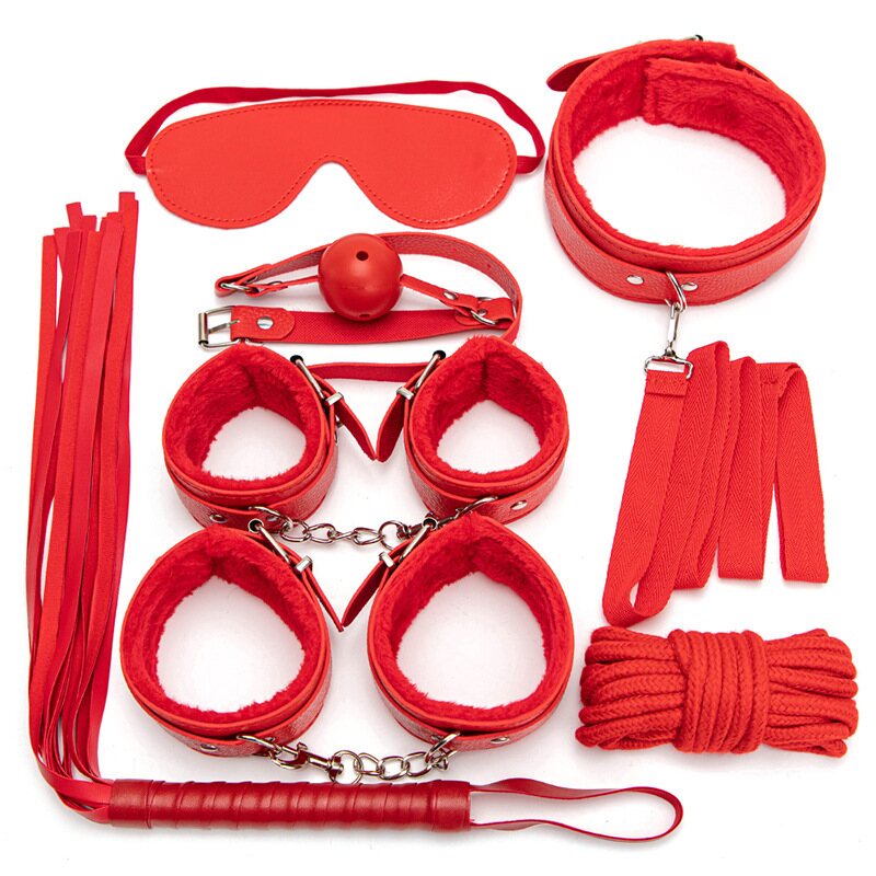 Midnight Comfort Bondage Kit – 7-osainen Setti Punainen