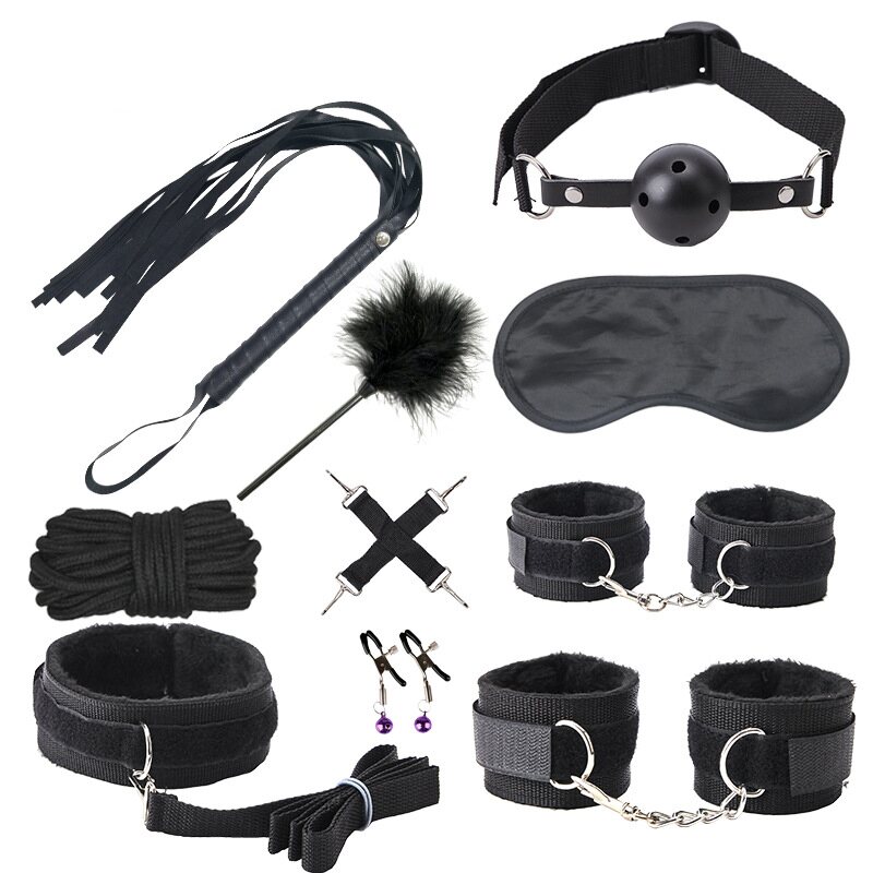 Ultimate Control Bondage Kit – 10-Piece Pleasure System Musta