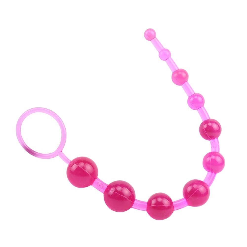 Anaalihelmet Sassy 10 Beads – Ftalaatiton, Aloittelijalle, 27 cm Pinkki