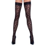 Cottelli Legwear Stay Up sokker leopardikuviolla