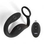 Black Velvets Cock ring with Remote Control Butt Plug