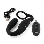 Black Velvets Cock ring with Remote Control Butt Plug