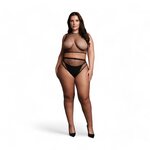 Le Desir 2 Piece Set With Crop Top & Panty Fishnet Structure XL - 4 XL