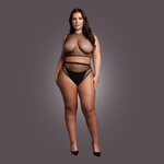 Le Desir 2 Piece Set With Crop Top & Panty Fishnet Structure XL - 4 XL