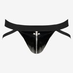 Black Level Men's Shiny Jocks With Zipper