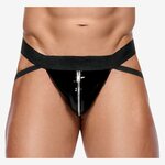 Black Level Men's Shiny Jocks With Zipper