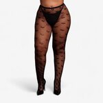 Le Desir Heart Patterned Tights - Plus Size