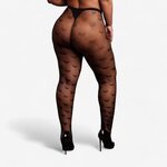 Le Desir Heart Patterned Tights - Plus Size