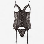 Cottelli Lingerie Cami Suspender and String Set