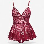 Cottelli Curves Cottelli Curves Punainen Babydoll & Avotangat