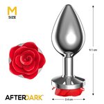 Afterdark Anal Plug Red Rose Silver