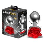 Afterdark Anal Plug Red Rose Silver