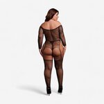 Le Desir Shimmering Off the Shoulder Bodystocking Plus Size