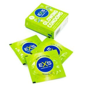 EXS Condoms Kondomit, Pimeässä Hohtavat 3 kpl