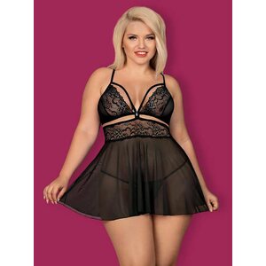 Obsessive Lingerie Babydoll ja Tangat Musta