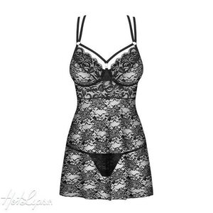 Obsessive Lingerie Babydoll Ja Tangat Musta