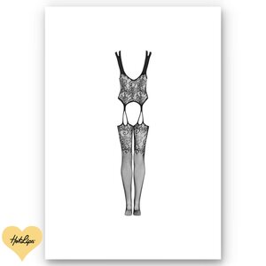 Obsessive Lingerie Bodystocking Musta